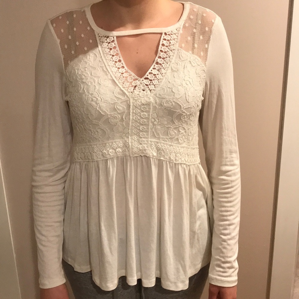 NWT Ivory charming Charlie top